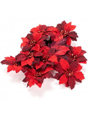 Dekor - Vianočný kvet hlava červená