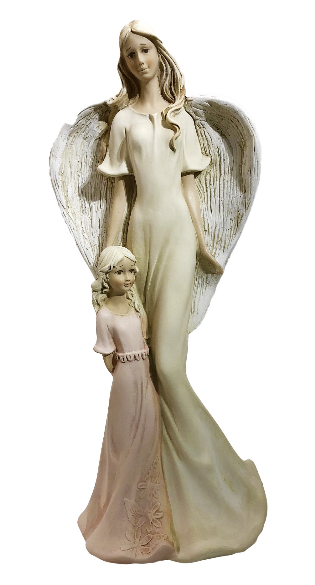 Anjel s dievčatkom biely, 35cm