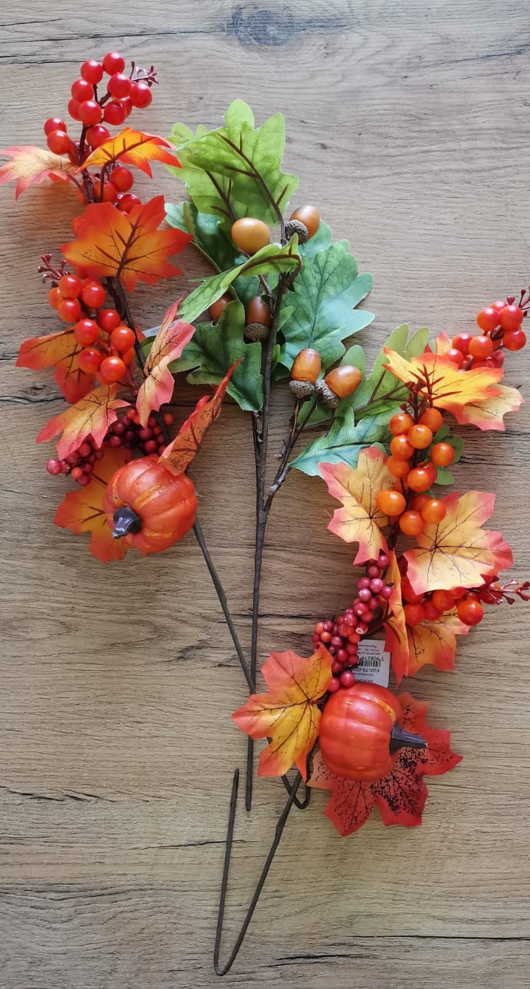 Zápich Jesenná halúzka listy+bobuľky