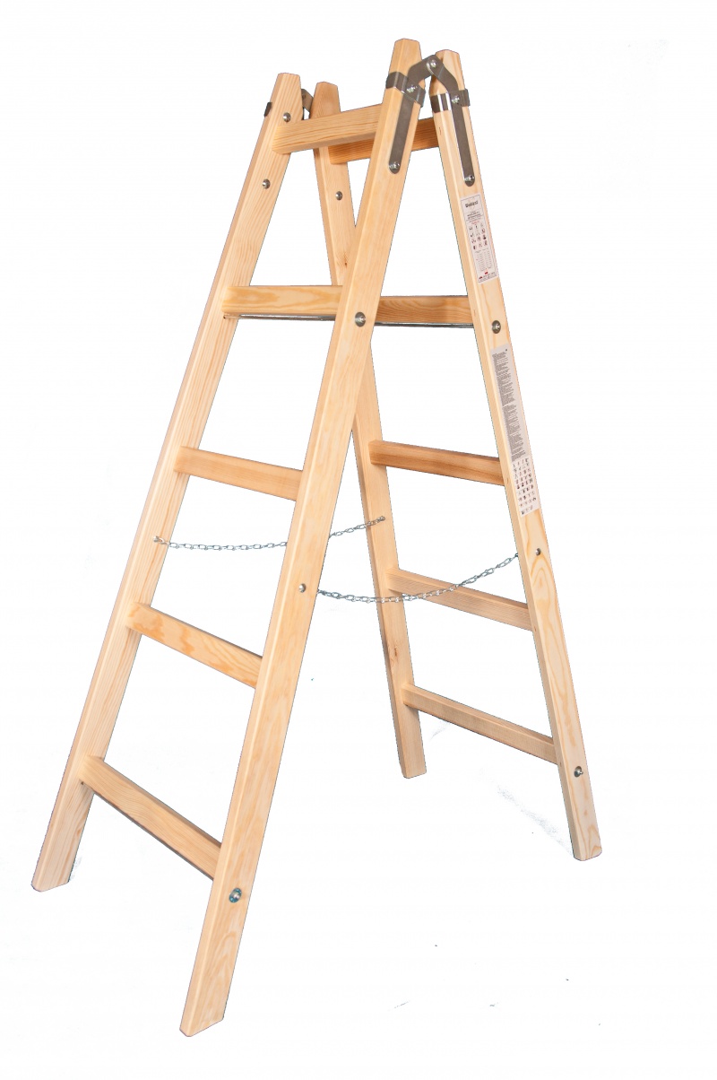 Rebrík drevený dvojd. s háčikom 2x5 stup