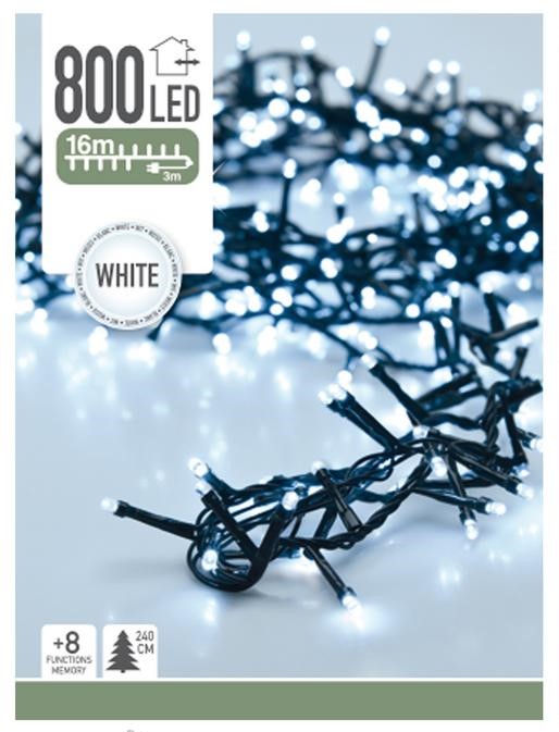 Svetlo vianočné 800LED studené biele 16m